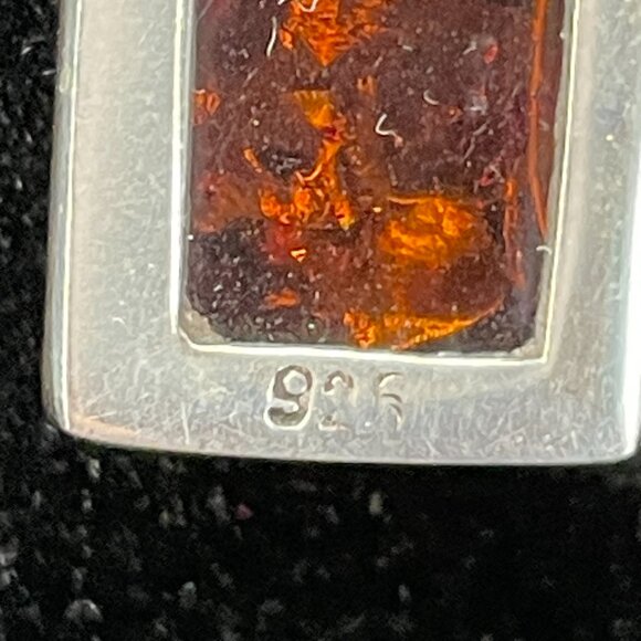 Signed LB Lori Bonn Sterling Silver Baltic Amber Pendant Necklace AZ 925 Italy - Picture 12 of 15
